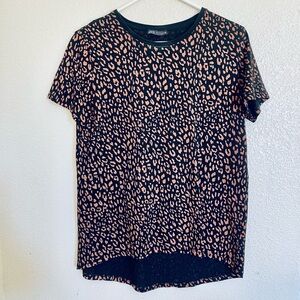 Zara Black and Brown Leopard Print Women Top